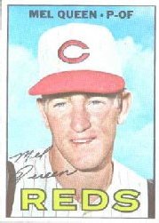 1967 Topps Baseball Cards      374B    Mel Queen COR Complete Stat Line